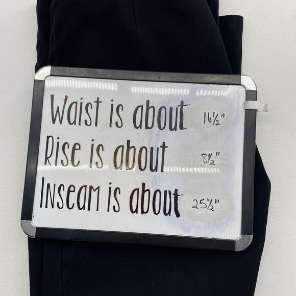 Eileen Fisher PL Petite Stretch Crepe Ankle Pants Trousers Black Elastic Pull On - Picture 11 of 13